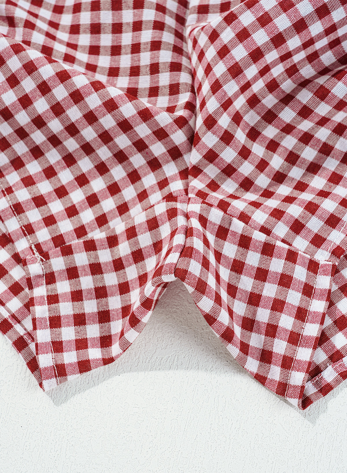 Red Plaid Gingham Printed High Waist Shorts